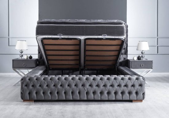 luxury κρεβάτι με καπιτονέ σκελετό