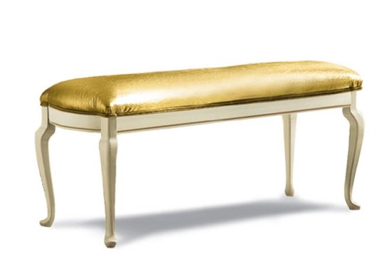 Μακρόστενο σκαμπό με χρυσό κάθισμα