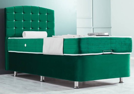 Πράσινο νεανικό κρεβάτι με αποθηκευτικό χώρο