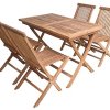Ξύλινο τραπέζι βεράντας με 4 καρέκλες 120Χ70