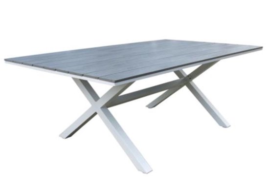 Τραπέζι με χιαστί πόδια και σκελετό αλουμινίου λευκό