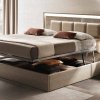 Υφασμάτινο μοντέρνο κρεβάτι με αποθηκευτικό χώρο