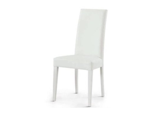Ιταλική καρέκλα με λευκά πόδια και λευκή δερματίνη