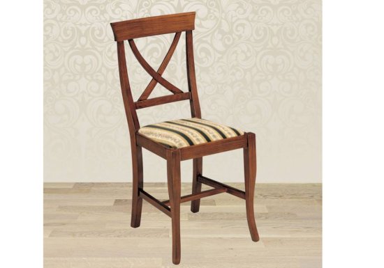 Vintage καρέκλα με υφασμάτινο κάθισμα