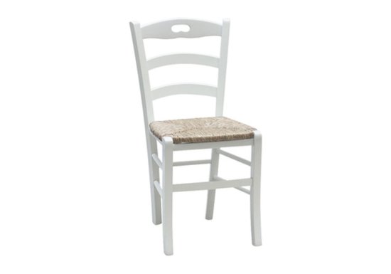 Καρέκλα καφενείου λευκή λάκα με χειρολαβή