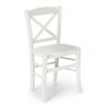 Λευκή λακαριστή καρέκλα οξιάς με χιαστί πλάτη