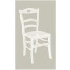 Καρέκλα καφενείου λευκή με ξύλινο κάθισμα