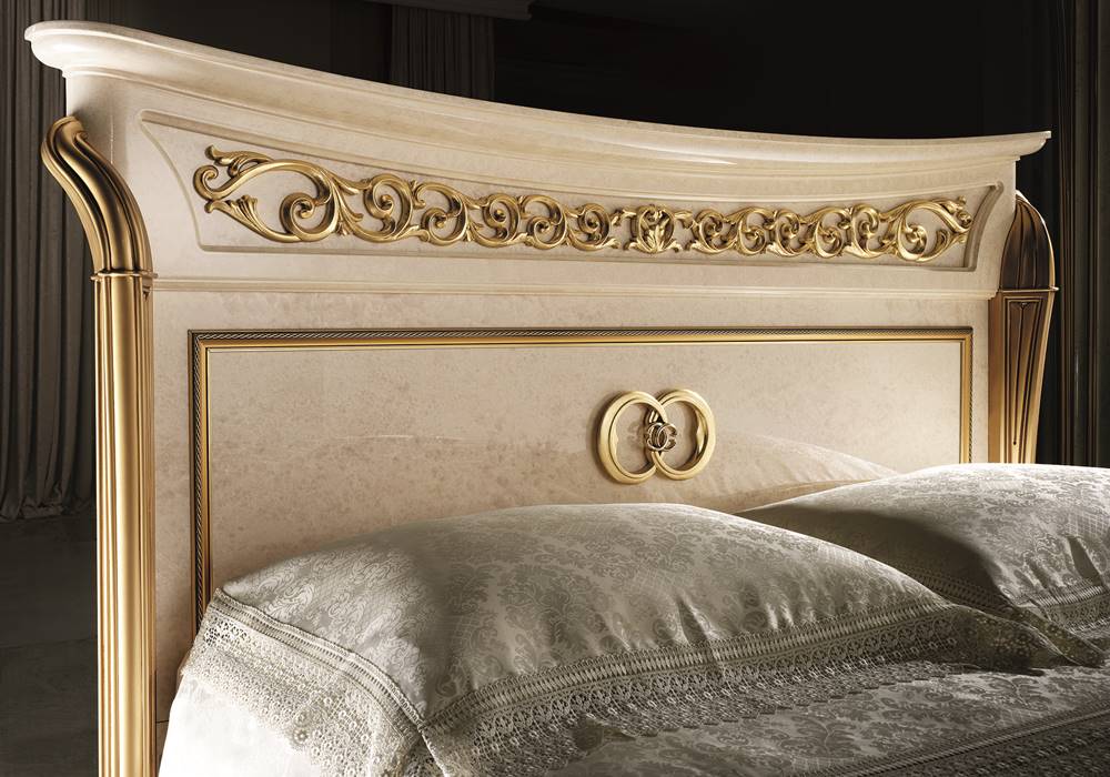 Luxury ιταλική σειρά κρεβατοκάμαρας και σαλονιου με χρυσά έπιπλα