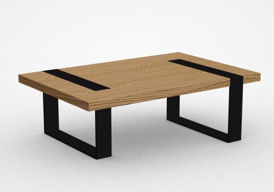 Σύγχρονο τραπέζι σαλονιού με τετράγωνα μεταλλικά πόδια