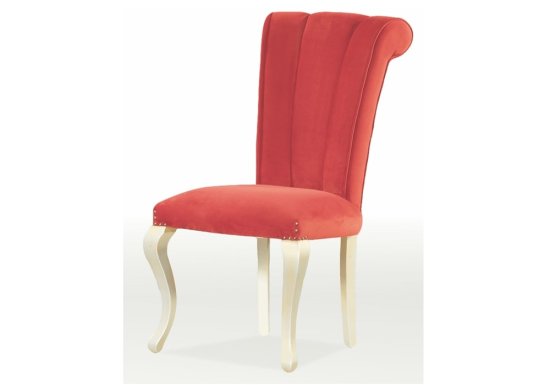 Νεοκλασική καρέκλα τραπεζαρίας με κόκκινο βελούδινο ύφασμα