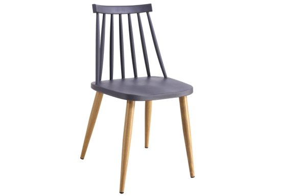 Μεταλλική καρέκλα με κάθισμα από πολυπροπυλένιο γκρι