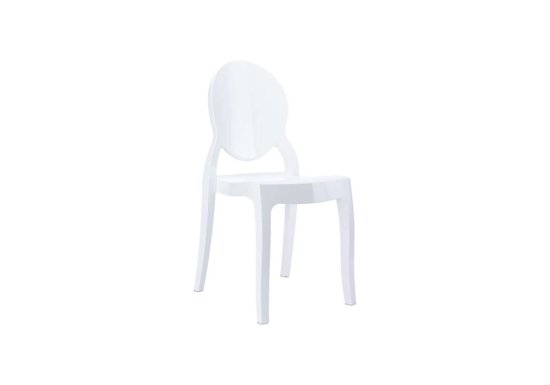 Ακρυλική καρέκλα σε χρώμα άσπρο γυαλιστερό