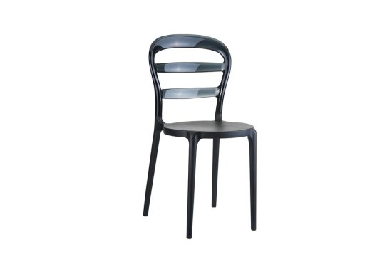 Ακρυλική καρέκλα με πλάτη μαύρη