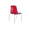 Ακρυλική κόκκινη καρέκλα η οποία διαθέτει τέσσερα μεταλλικά πόδια
