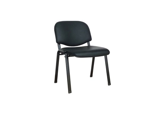 Καρέκλα αναμονής σε χρώμα μαύρο σχεδιασμένη από δερματίνη