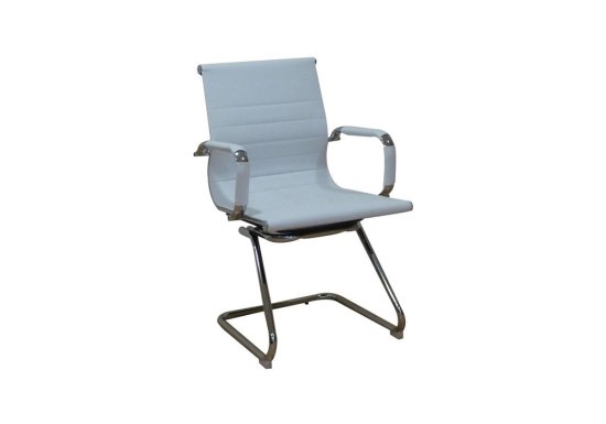 Καρέκλα αναμονής σε λευκό χρώμα με μεταλλικά στοιχεία