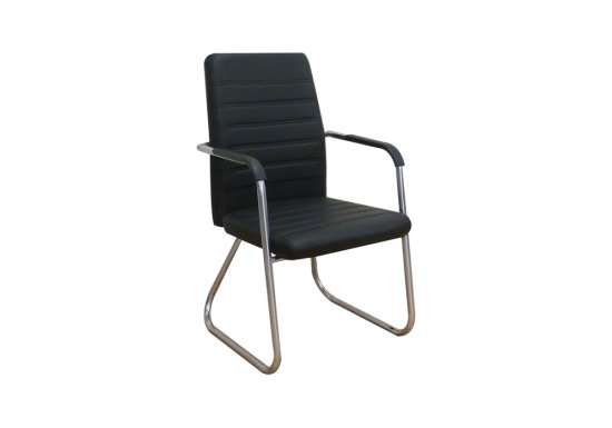 Καρέκλα αναμονής σε χρώμα μαύρο από δερματίνη