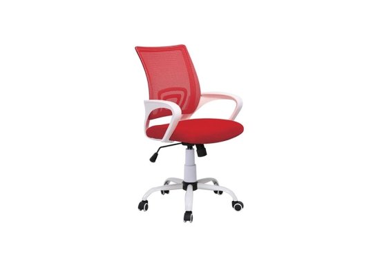 Καρέκλα γραφείου σε χρώμα κόκκινο με άσπρο σκελετό
