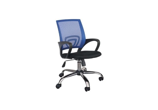 Καρέκλα γραφείου με μαύρο κάθισμα και μπλε πλάτη