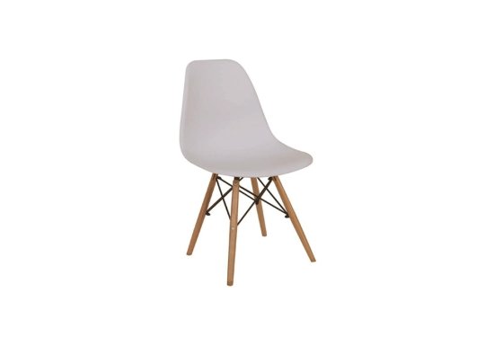 Καρέκλα άσπρη με ξύλινο σκελετό