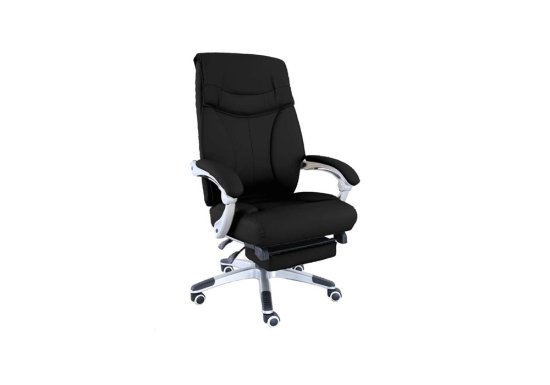 Καρέκλα γραφείου σε χρώμα μαύρο με υποπόδιο
