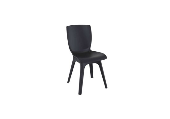 Καρέκλα με πλαστικό κάθισμα σε χρώμα μαύρο