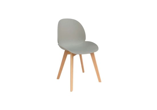 Καρέκλα σε χρώμα ανοιχτό γκρι με ξύλινο σκελετό