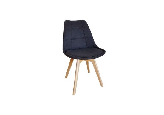 Καρέκλα μαύρη υφασμάτινη με ξύλινο σκελετό