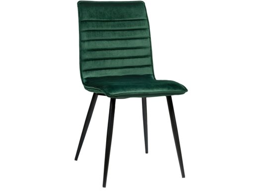 Άνετη μεταλλική καρέκλα με κάθισμα επενδεδυμένο από velvet ύφασμα κυπαρισσί