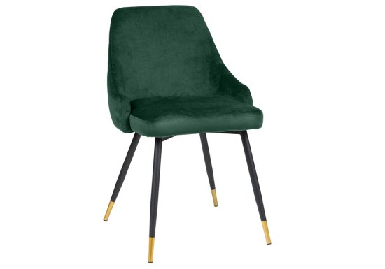 Μεταλλική καρέκλα ντυμένη με velvet ύφασμα κυπαρισσί