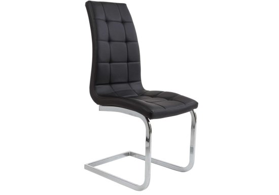 Μεταλλική καρέκλα από τεχνόδερμα μαύρη