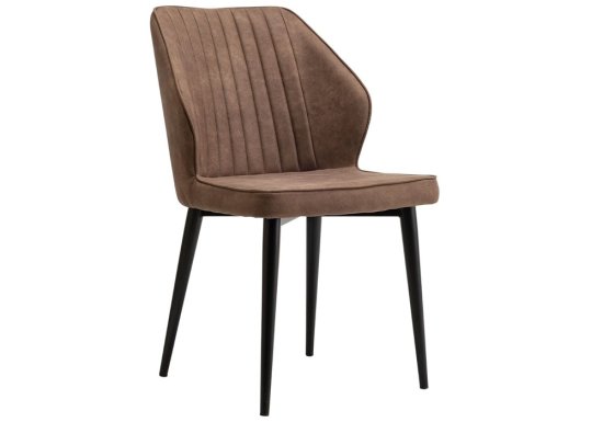 Αναπαυτική μεταλλική καρέκλα με κάθισμα από special ύφασμα μόκα