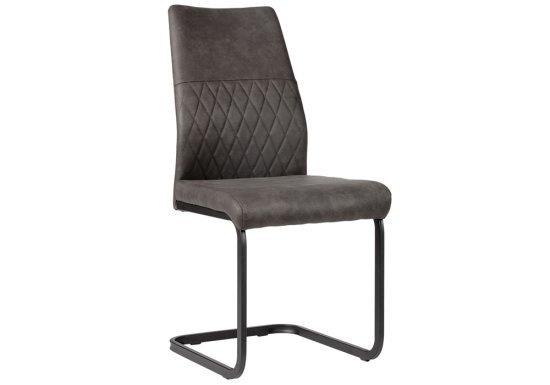 Μεταλλική καρέκλα με κάθισμα επενδυμένο με ύφασμα και βάση σχήματος Π σπεσιαλ γκρι