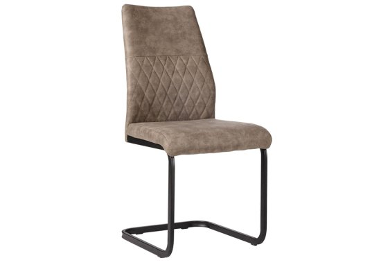 Μεταλλική καρέκλα με κάθισμα επενδυμένο με ύφασμα και βάση σχήματος Π σπεσιαλ μοκα
