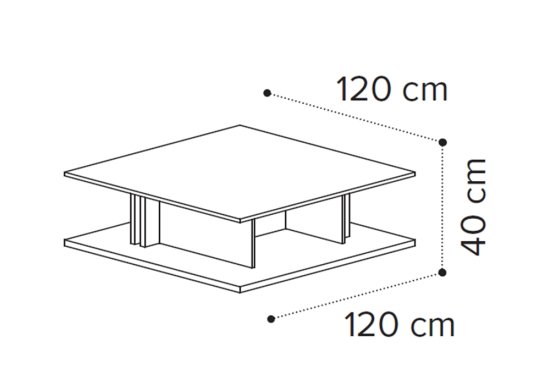 Ιταλικό τραπέζι σαλονιού με γκρι φινίρισμα διαστάσεις