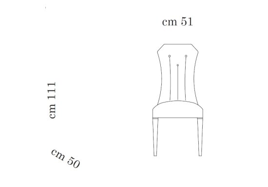 Κομψή Ιταλική καρέκλα από ξύλο φτελιάς και χρυσό φινίρισμα διαστάσεις