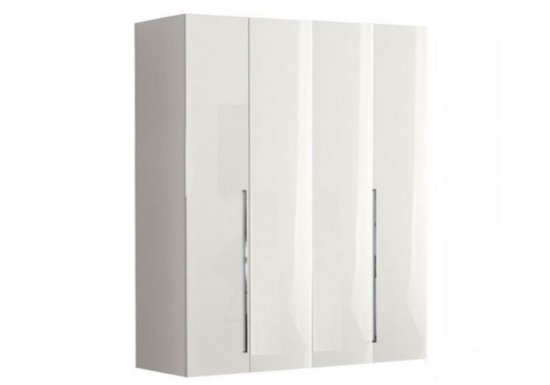 Λευκή μοντέρνα ντουλάπα με φινίρισμα αλουμινίου - 3 διαστάσεις