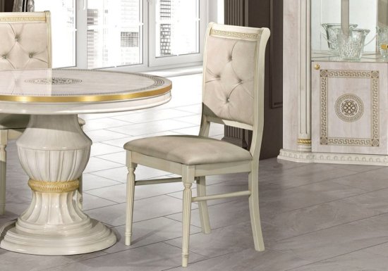 Ιταλική κλασική Καρέκλα με ενσωματομένους κρύσταλλους και χρυσές λεπτομέρειες