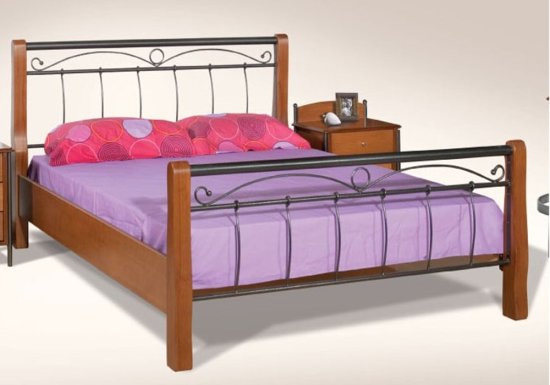 Στιβαρό κρεβάτι ελληνικής κατασκευής μέταλλο ξύλο