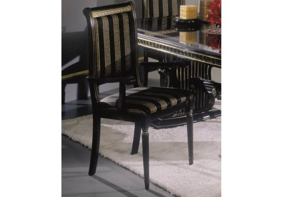 Καρέκλες τραπεζαρίας σε μαύρη απόχρωση και χρυσές λεπτομέρειες - Σετ των 2