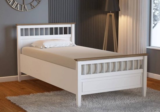 Κρεβάτι με αποθηκευτικό χώρο σχεδιασμένο σε χρώμα λευκό το οποίο είναι ιδανικό για νεανικά και εφηβικά δωμάτια.