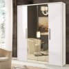 Ιταλική Ντουλάπα κρεβατοκάμαρας με καθρέφτες και λευκό φινίρισμα - 2 διαστάσεις