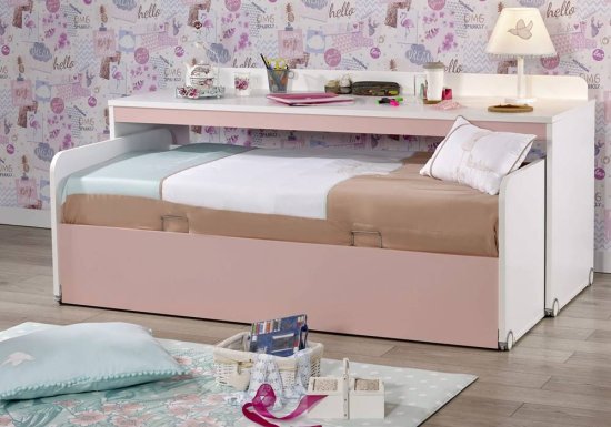 Ροζ συρόμενο κρεβάτι