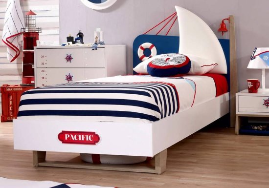 Παιδικό κρεβάτι καράβι λευκό για αγόρια