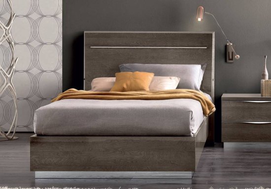 Ιταλικό νεανικό κρεβάτι γυαλιστερό με φωτισμό