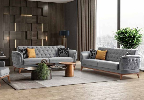 Μοντέρνο σετ καναπέδων με αποθηκευτικό χώρο | 3θέσιος και 2θέσιος