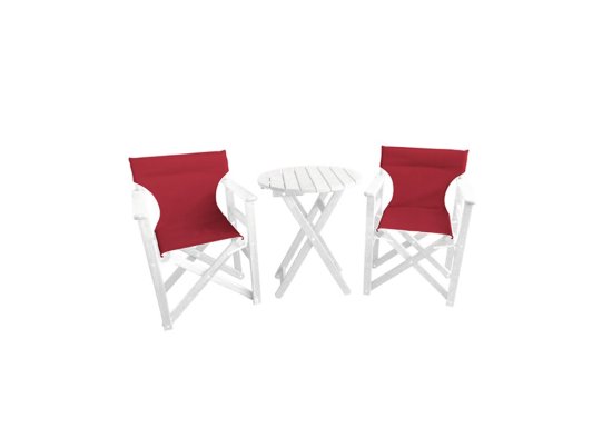 Σετ οξιάς με χρώμα υφάσματος καρέκλας κόκκινο