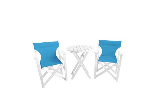 Σετ οξιάς με χρώμα υφάσματος καρέκλας μπλε