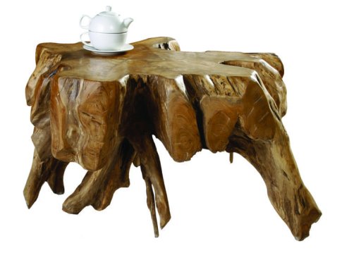 Τραπέζι Σαλονιού από Μασίφ Κορμό Δέντρου σε Ακανόνιστο Σχήμα J-146505