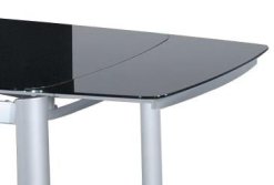 140*90 (+60) Τραπέζι επεκτεινόμενο με μεταλλικό σκελετό ασημί χρώματος K-123001